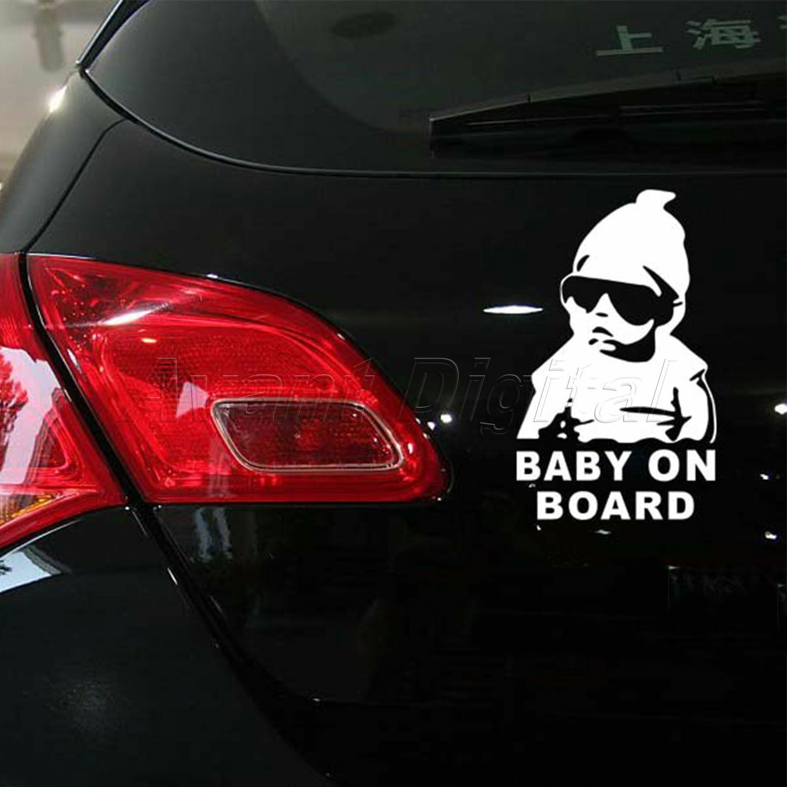 Lovely Graphics Decals Baby On Board Car Stickers Decals Waterproof Reflective