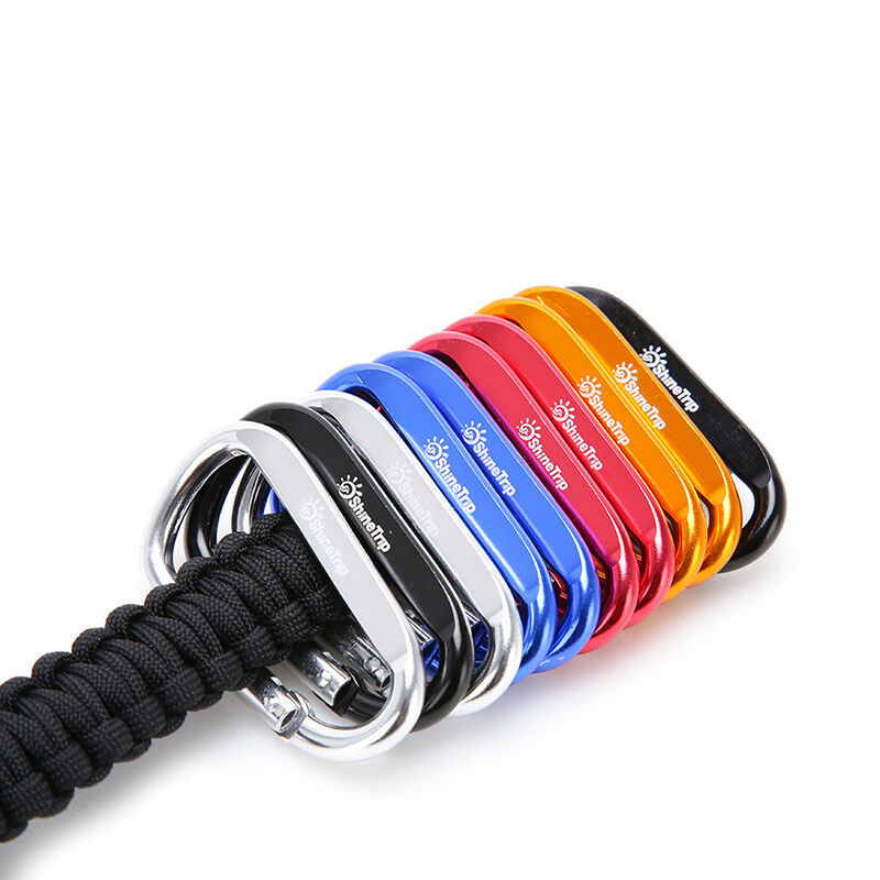 10Pcs Camping Aluminum D Shape Buckle Carabiner Survial Key Chain Hook Clip ATDD