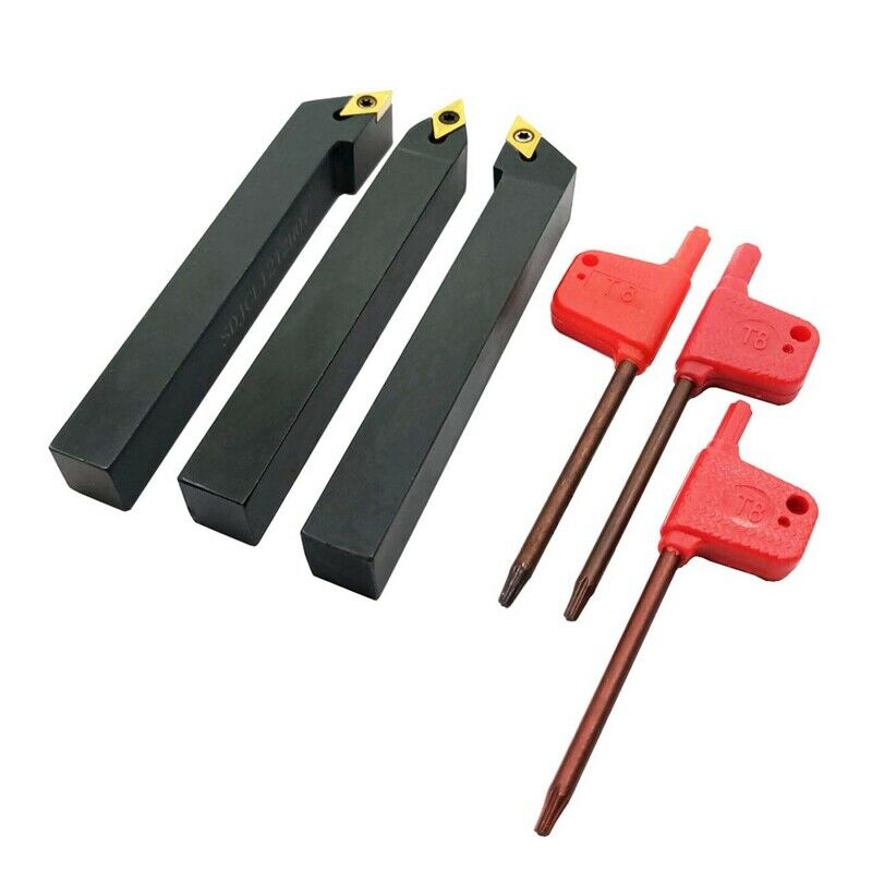 3Pcs 1/2 inch CNC Lathe Carbide Turning Tools Indexable Holder Set SDNCN1212H0J2