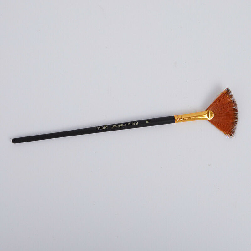 6Pcs/Set Fan shaped Nylon Hair Gouache Acrylic Watercolor Paint Brush for Sch Lt