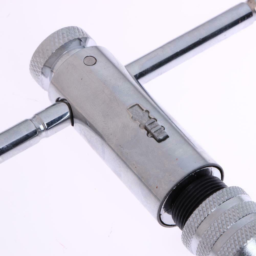 M3-M8 T-Handle Ratchet Tap Wrench Machinist Tool With 5Pcs Screw Thread Plu @