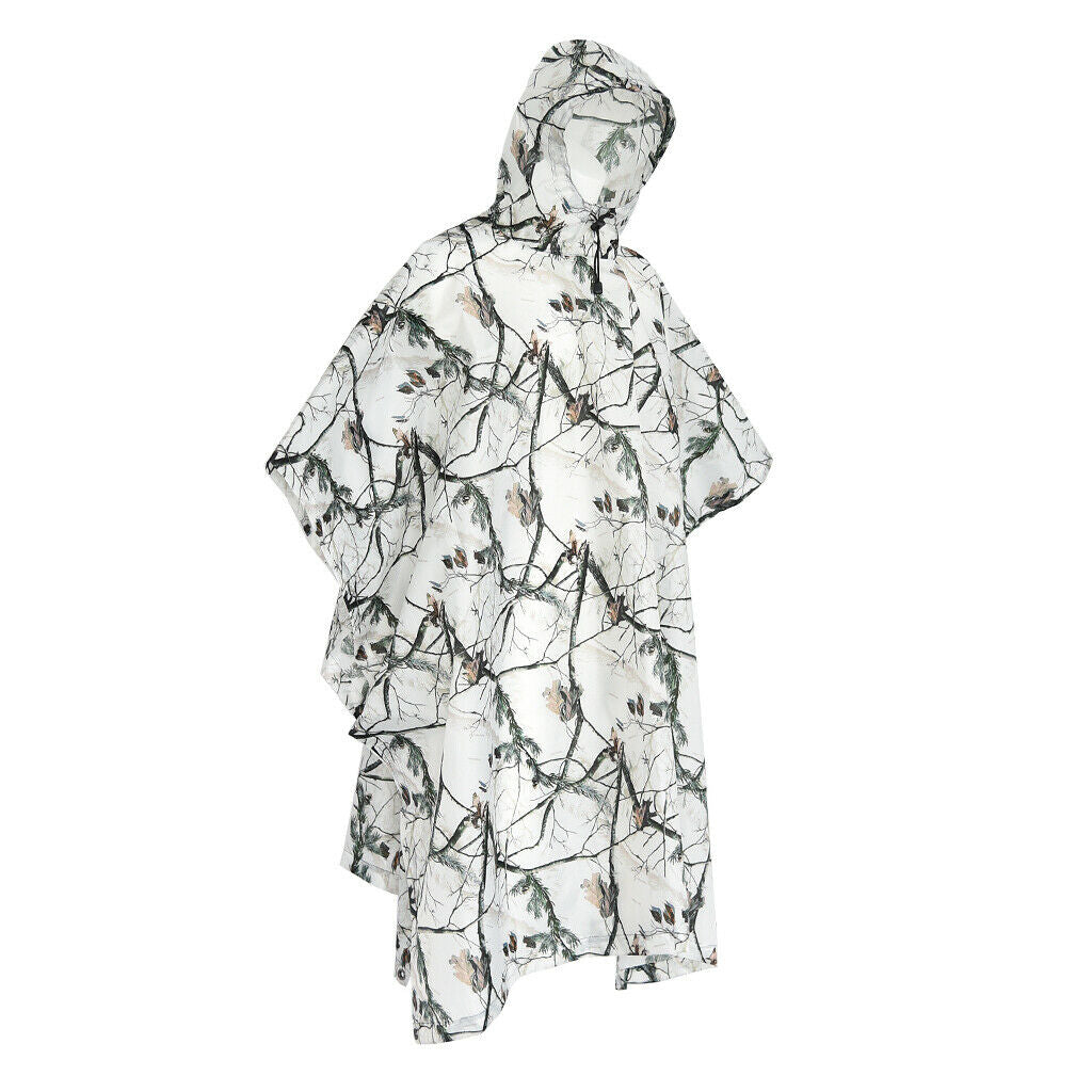Camouflage Waterproof Rain Poncho Raincoat Camping Tent Tarp Multifunctional
