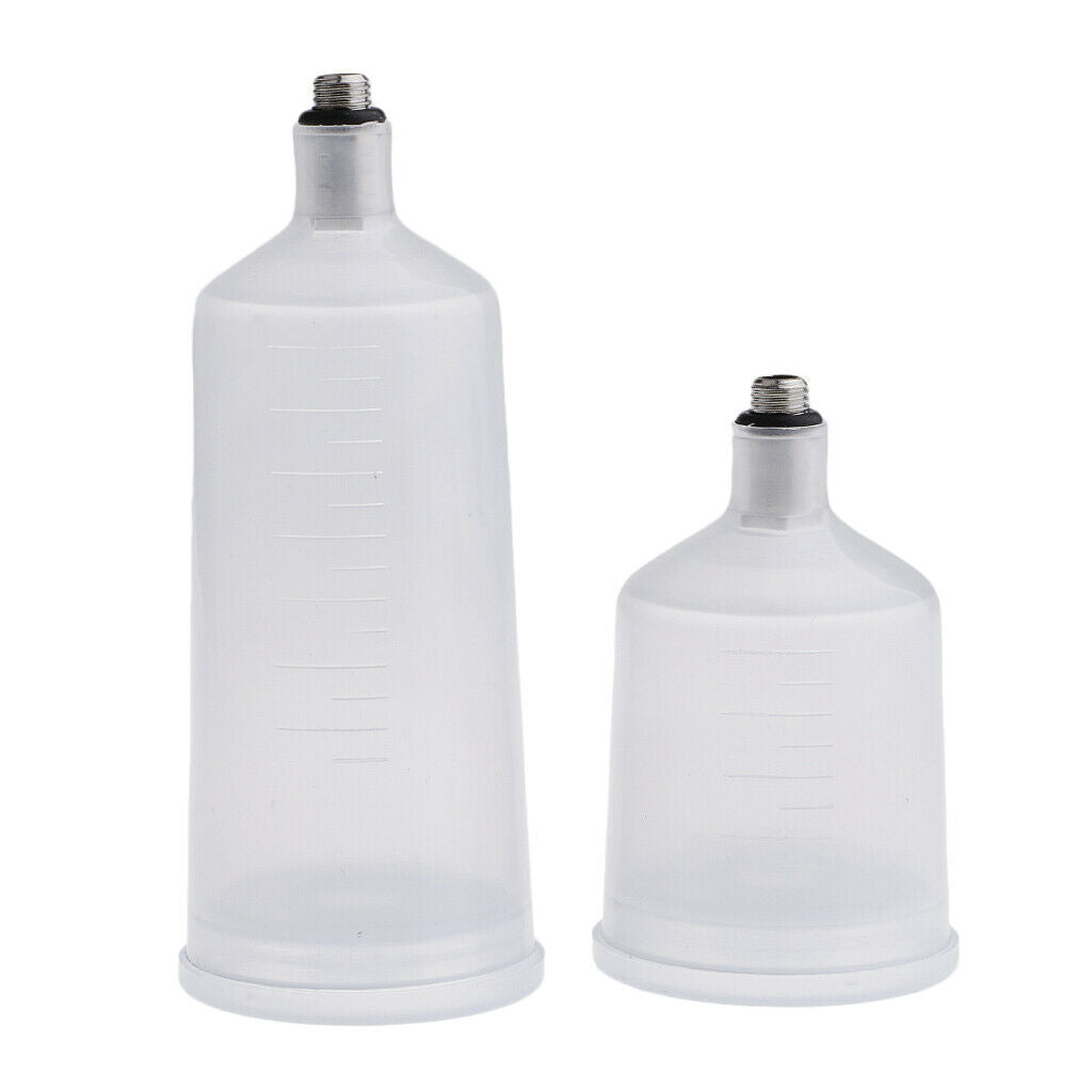 2 Size Plastic Spray Paint Gun Airbrush Cup Pot Fastmover Threaded Connector