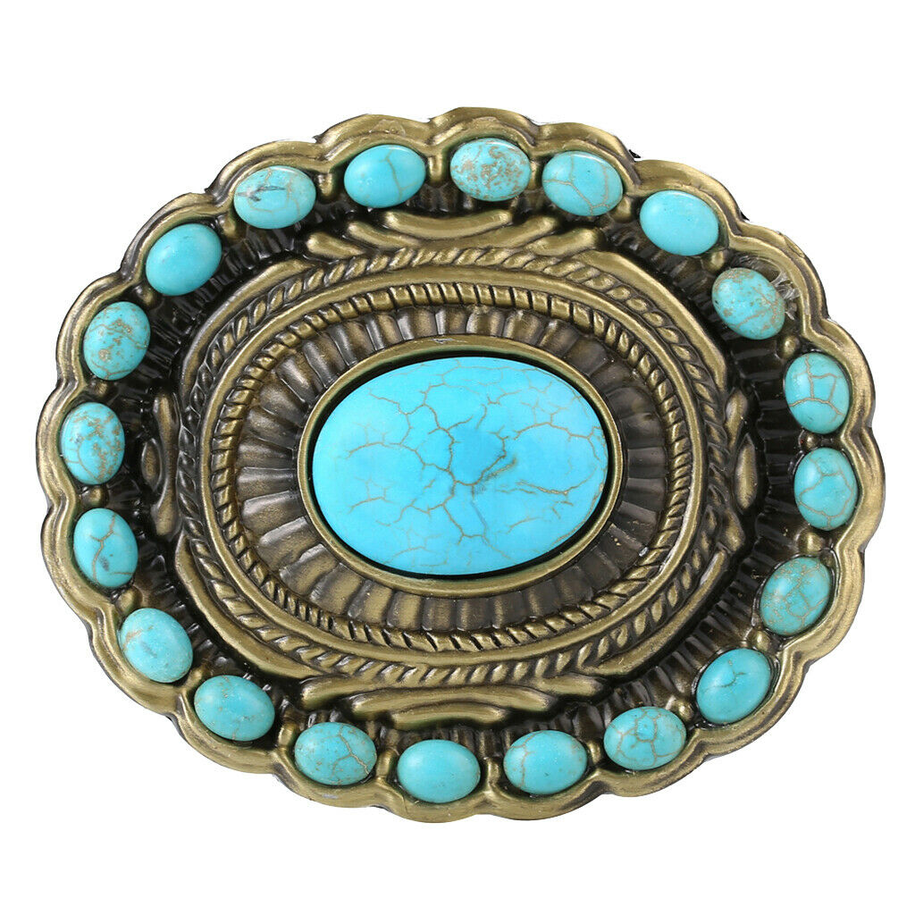 Western Cowgirl Belt Buckle American Turquoise Oval Buckle Jeans Belt Decor