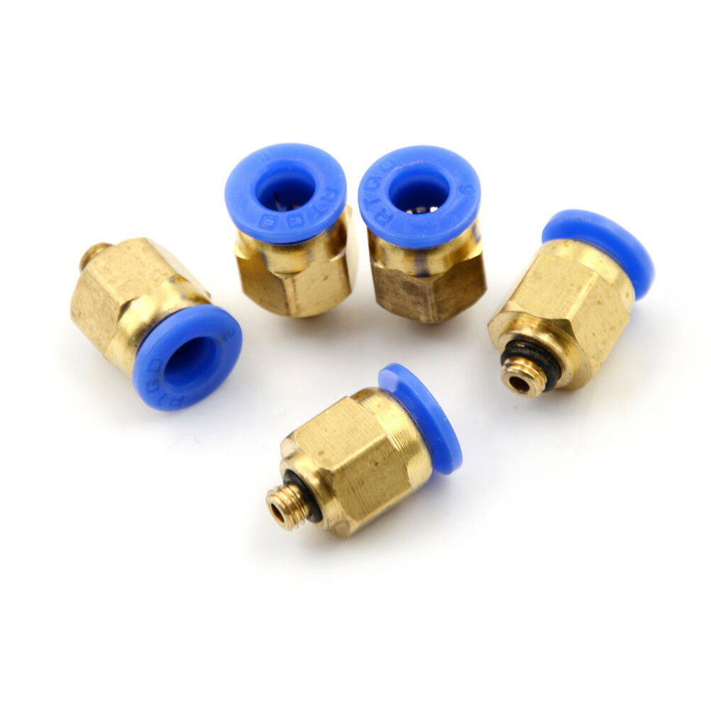 5PCS Male M5 - 6mm Straight Push in Fitting Pneumatic Push to Connect Air WF