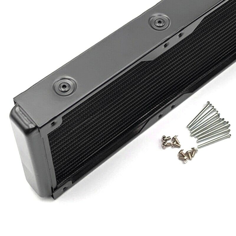 Water Cooling Aluminum Radiator 18 Pipe 240mm Heat Sink Threaded Port for CoI9Q5