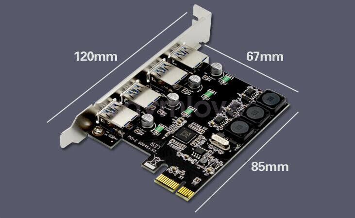 New Super-Speed PCI-E Pcie To 4 Port USB 3.0 t Expansion Card Board Win 7 Win10