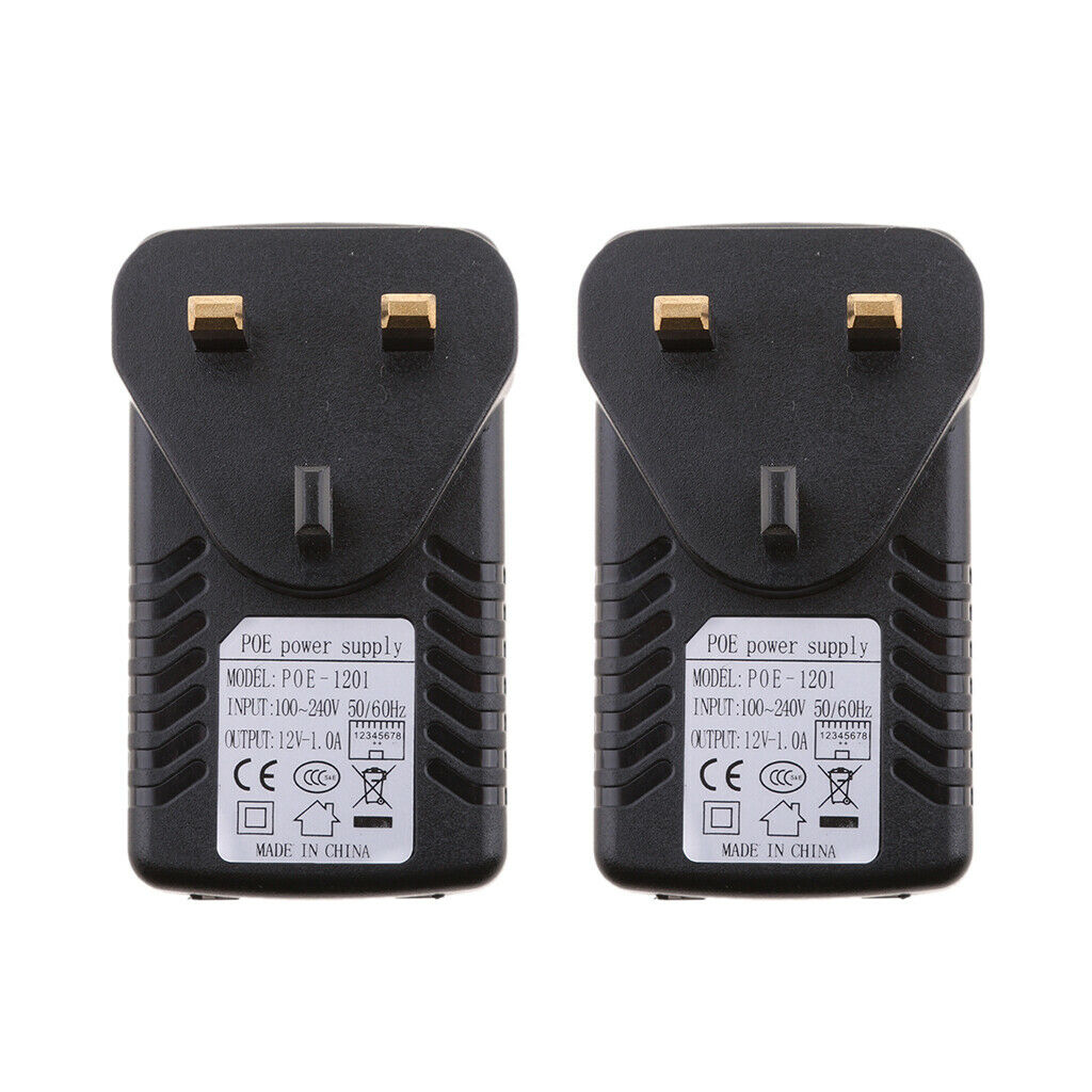 Poe Power Supply UK Plug 12V 1A for Ethernet Router (Pack of 2)
