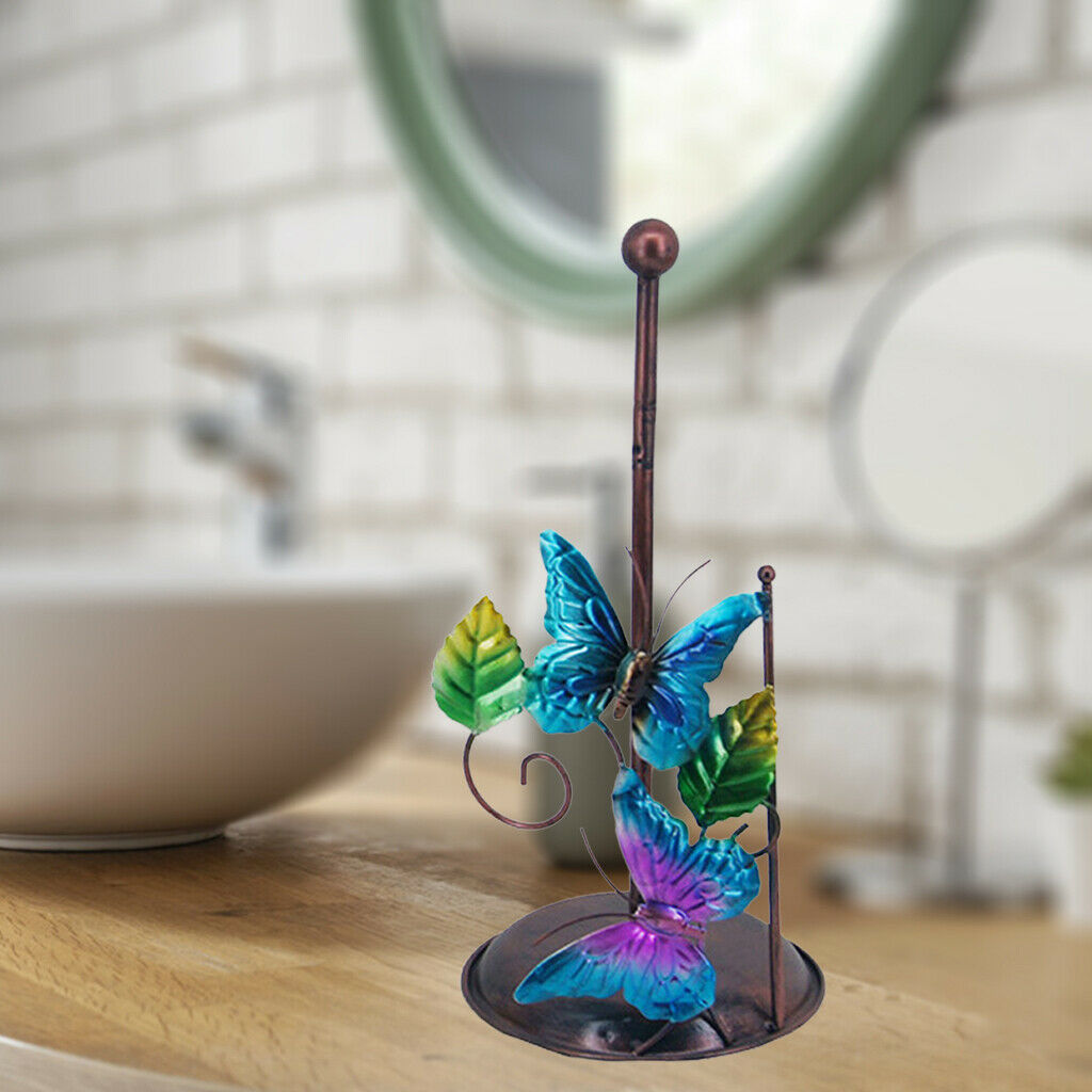 Toilet Paper Holder Butterfly Desk Kitchen Free Standing Tissue Roll Storage