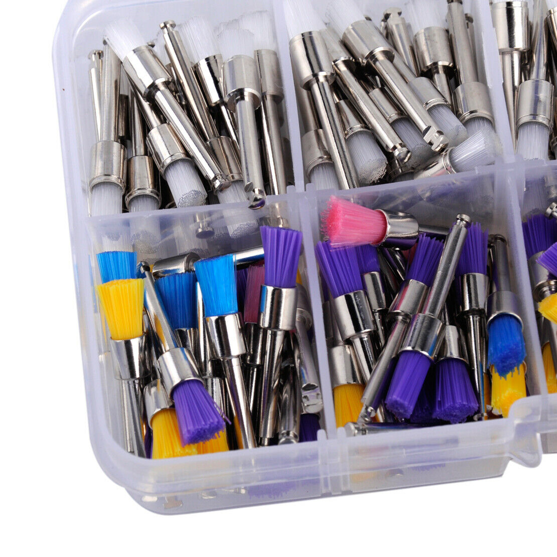 200x Disposable Dental Tooth Latch Flat Polisher Polishing Prophy Brush Nylon An