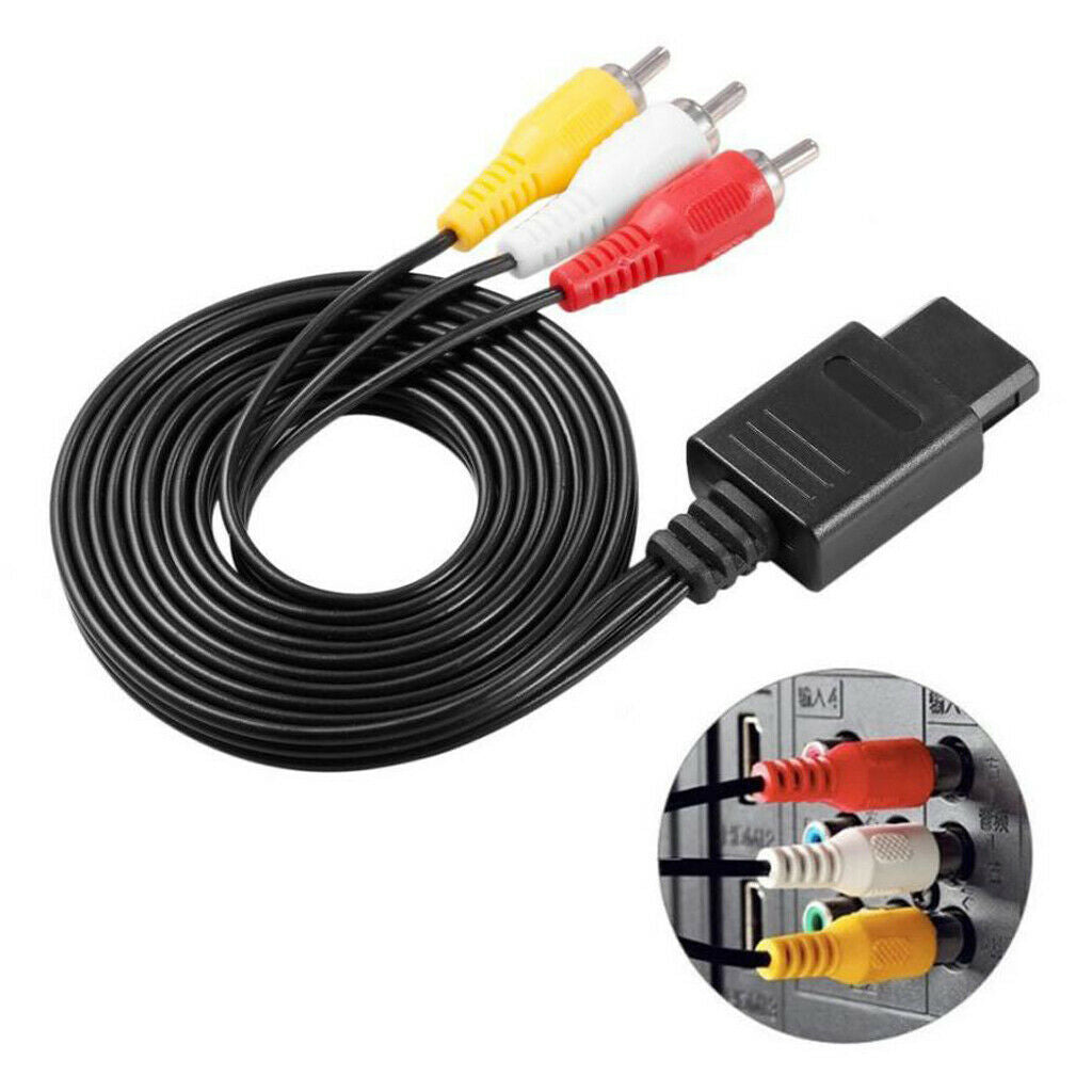 1.8m Audio Video AV Cable Composite RCA Video Cord For   N64