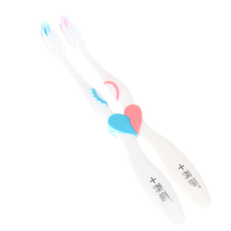 2pcs Soft-bristle Heart Couple Brush Teeth Eco Friendly Adults Toothbru.l8