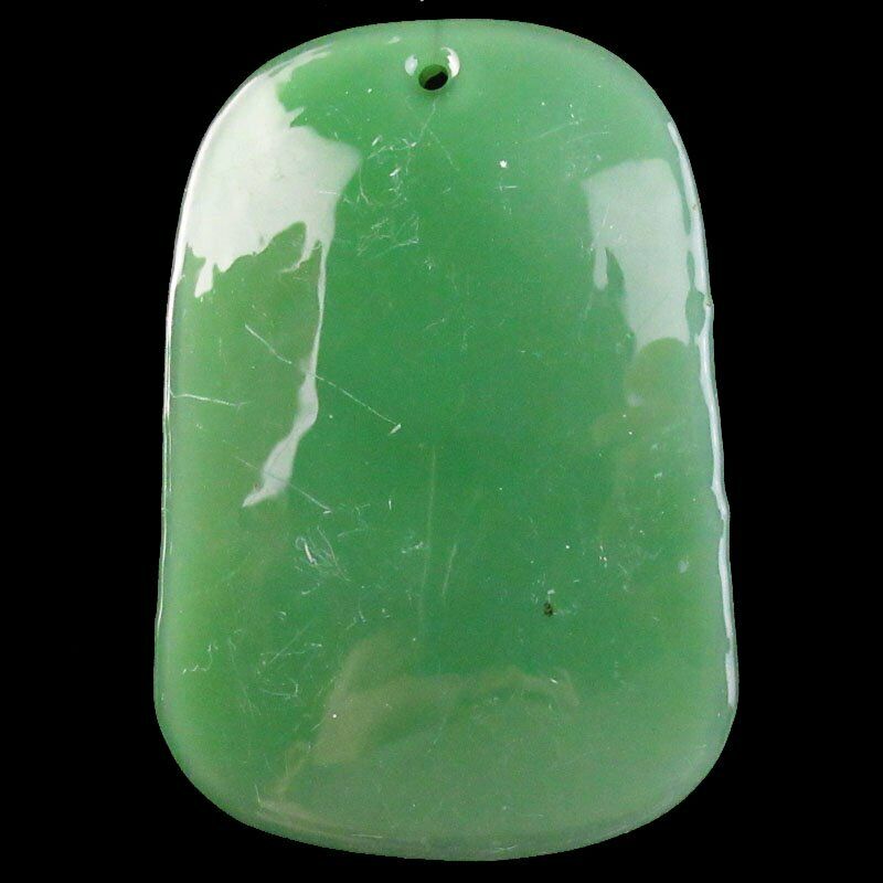 2Pcs 48x32x9mm Carved Green Jade Horse Pendant Bead 34g A-34JY