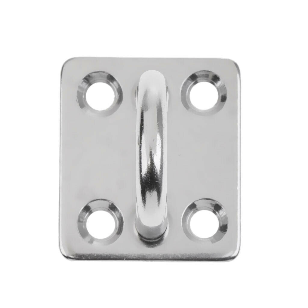 2X 304 Stainless Steel Square Pad Eye Plate Shade Sail Sailboat 5/16