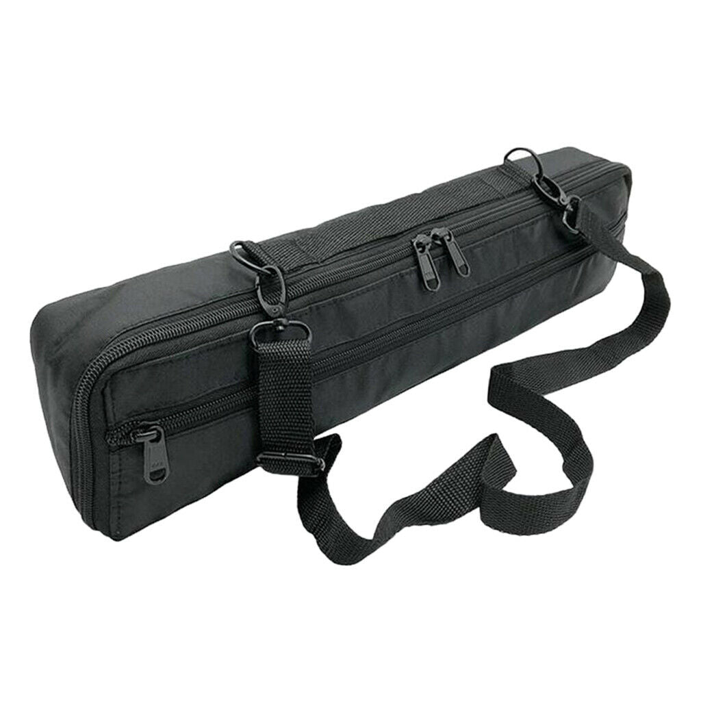 16 Holes Flute Case Cover Bag Black Plushed Padded w/ Shoulder Strap Accs
