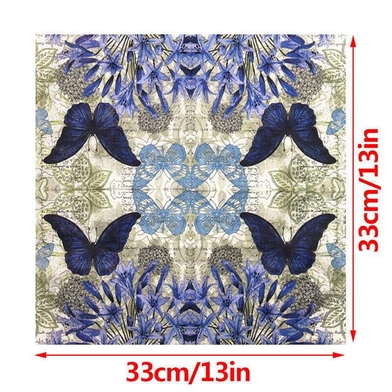 20X Napkins paper Decoupage Tissue Purple Flowers Butterfly wedding birth giS RM