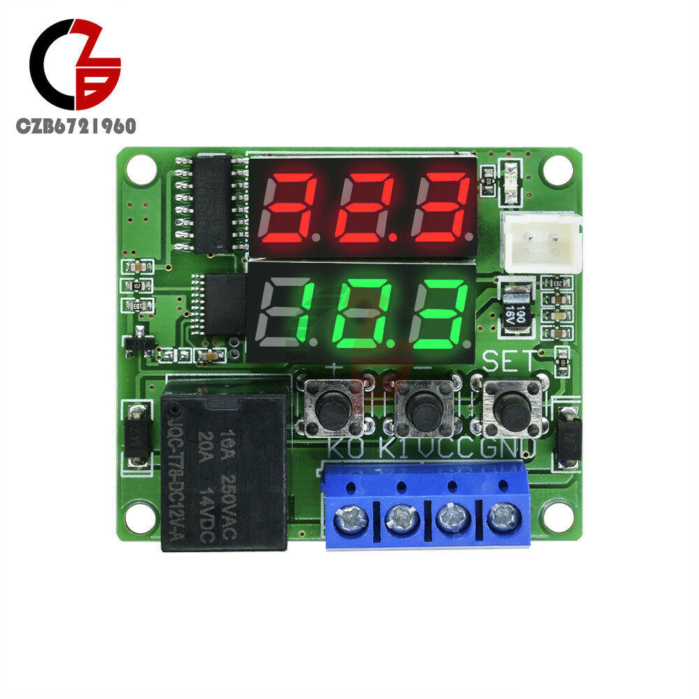 Temperature Controller Thermometer 12V -50~110℃ Dual Relay Alarm Air Regulator