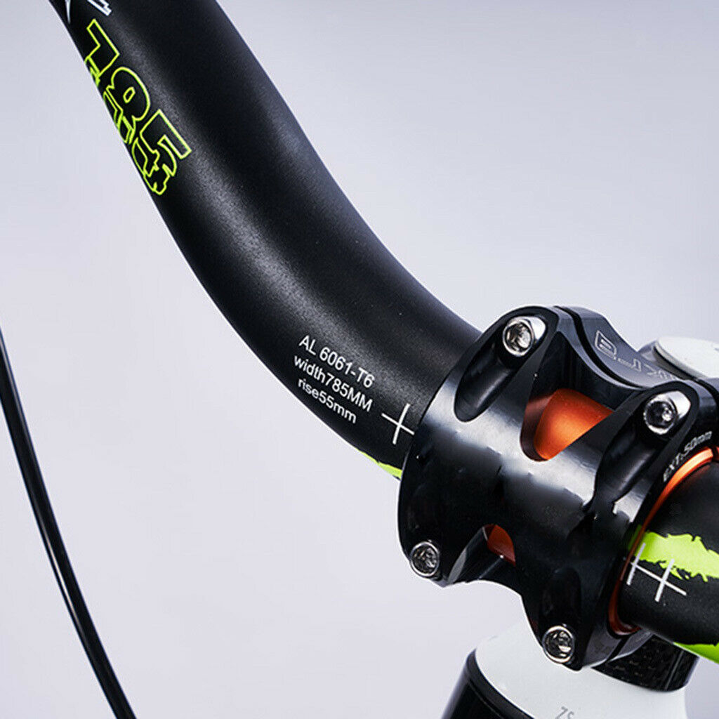 Mountain Bike Handlebar Hi-Riser Handlebar 785mm Wide Bar Black+Green