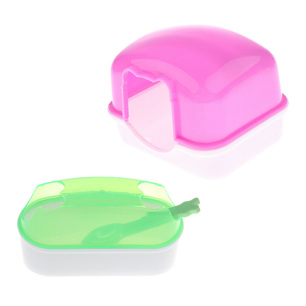 2x Hamster Bathroom Bath Sand Bath Room Sauna Toilet Bathtub Critter Bath,Random