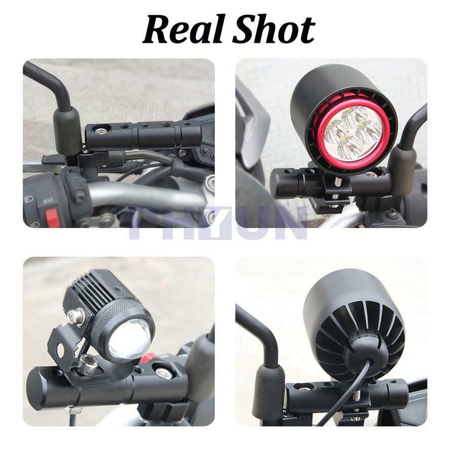 1pc Black 25mm Motorcycle Headlight Pipe Expand Bracket Fog Light Holder Clamp