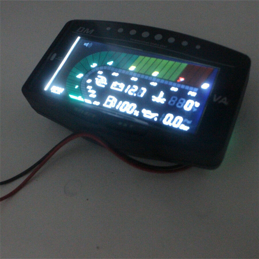 6 Function 12v/24v Truck Car LCD Digital Oil Pressure Gauge + Volt Voltmeter