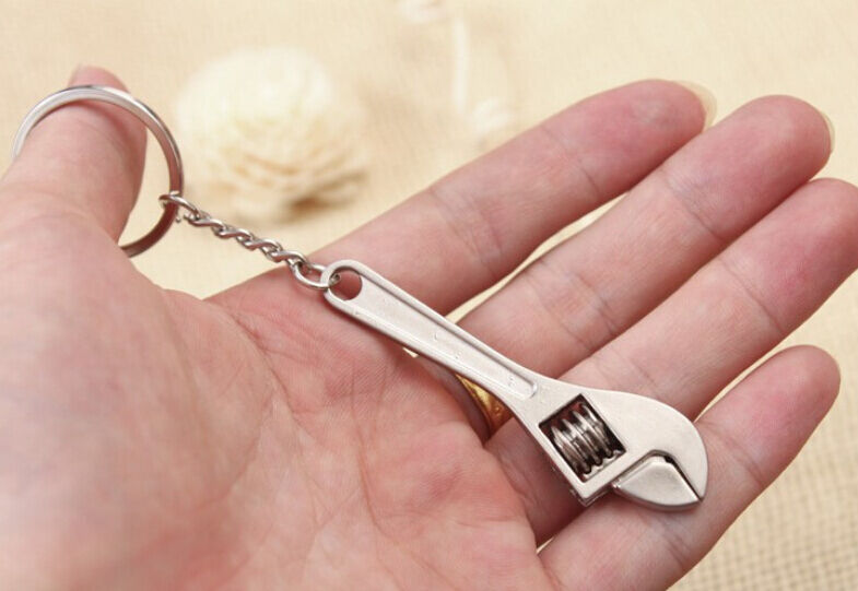 Stainless Steel Keychain Adjustable Creative Wrench Spanner Key Chain Keyring US