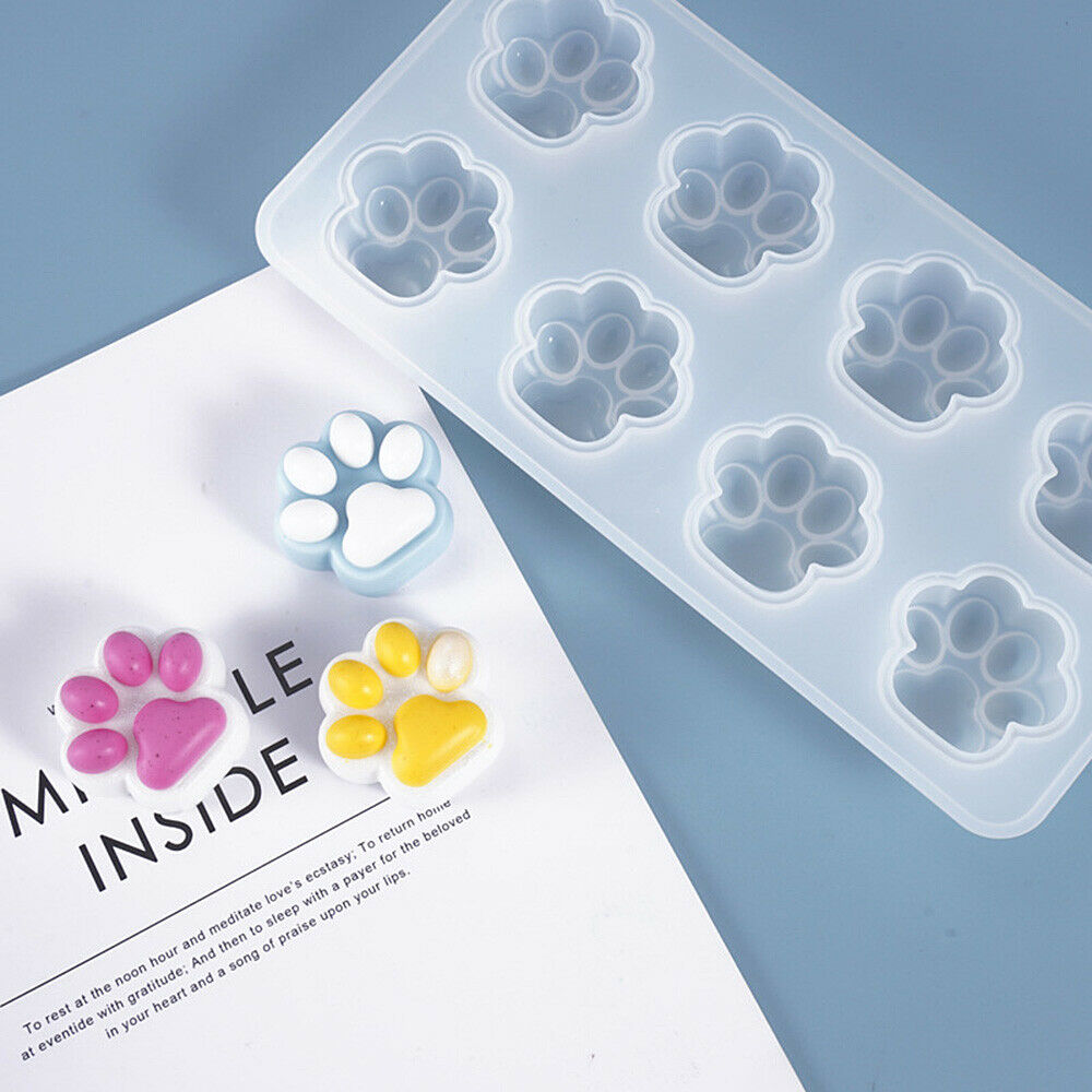 DIY Epoxy Mold Semi-stereoscopic Cat Paw Mirror Frosted Silicone Mould Handcraft