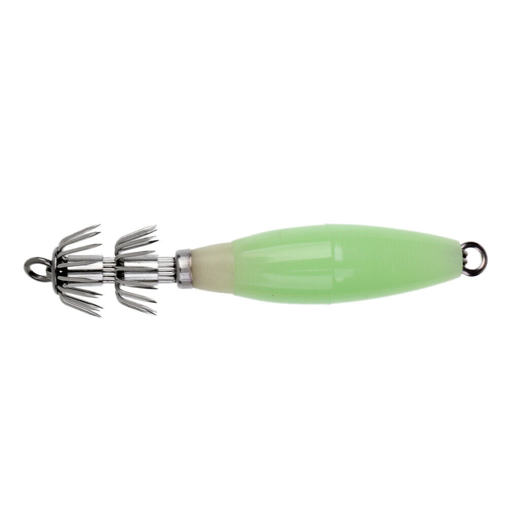 6pcs Luminous Octopus Squid Jig Hook 9.5cm/17g Saltwater Fishing Lure Bait