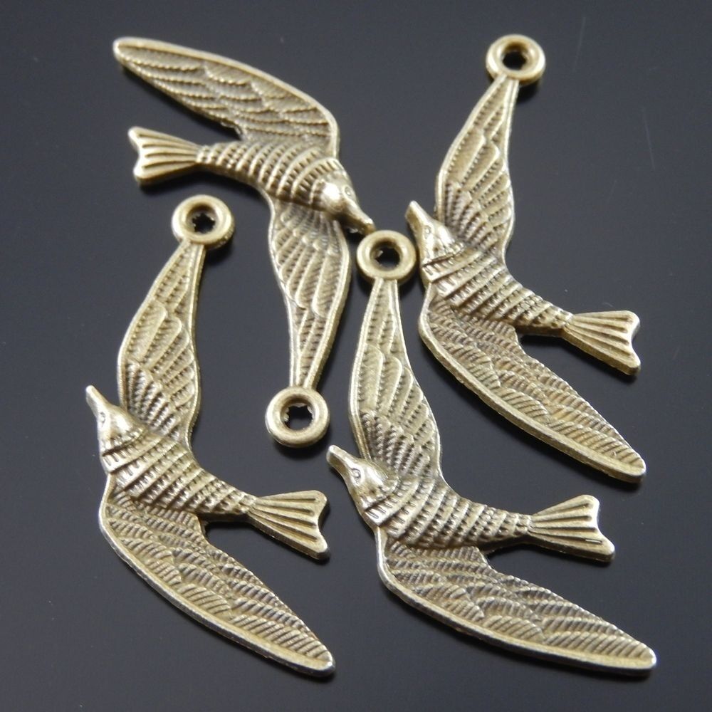 18pcs Antiqued Bronze Swallow Bird Alloy Charm Bracelet Pendant Making 33*16*3mm