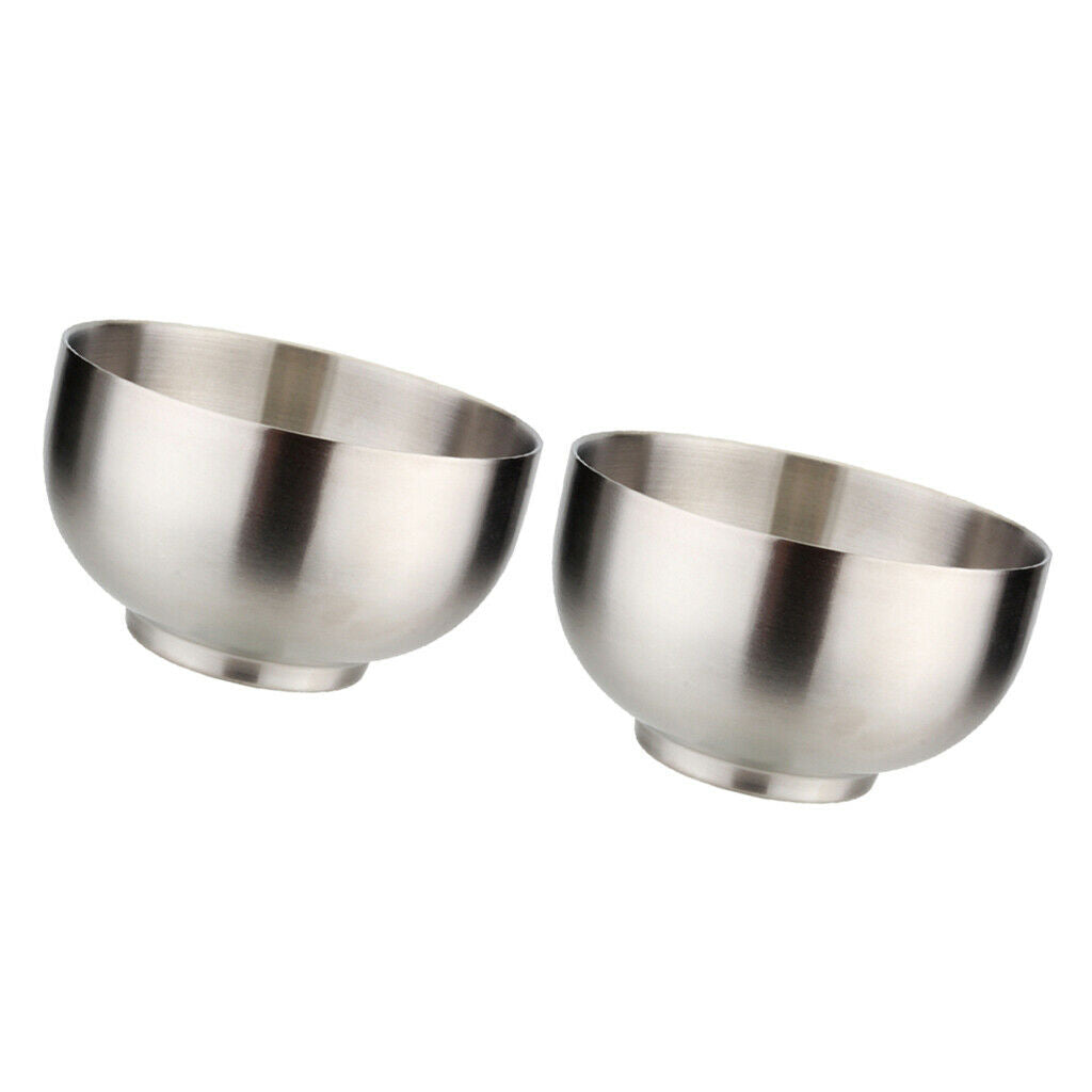 2 Pieces Stainless Steel Bowl Double Walled Soup Serving Bowl 5.5 Inch
