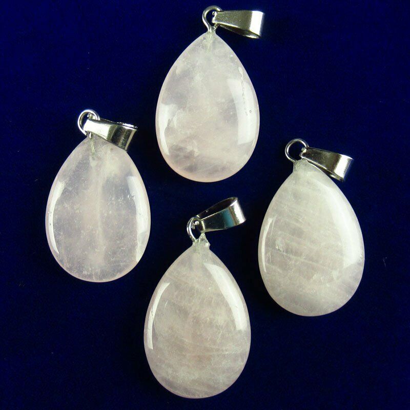 10pcs 27x16x5mm Natural Rose Quartz Teardrop 33g Pendant Bead A-125SK