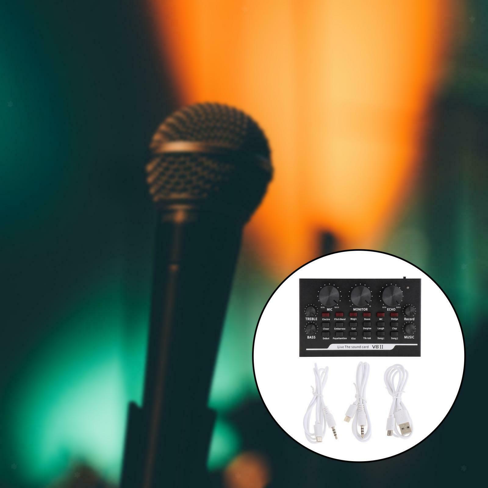 Portable Live Sound Card Live Stream Audio Mixer for Laptop Studio Recording