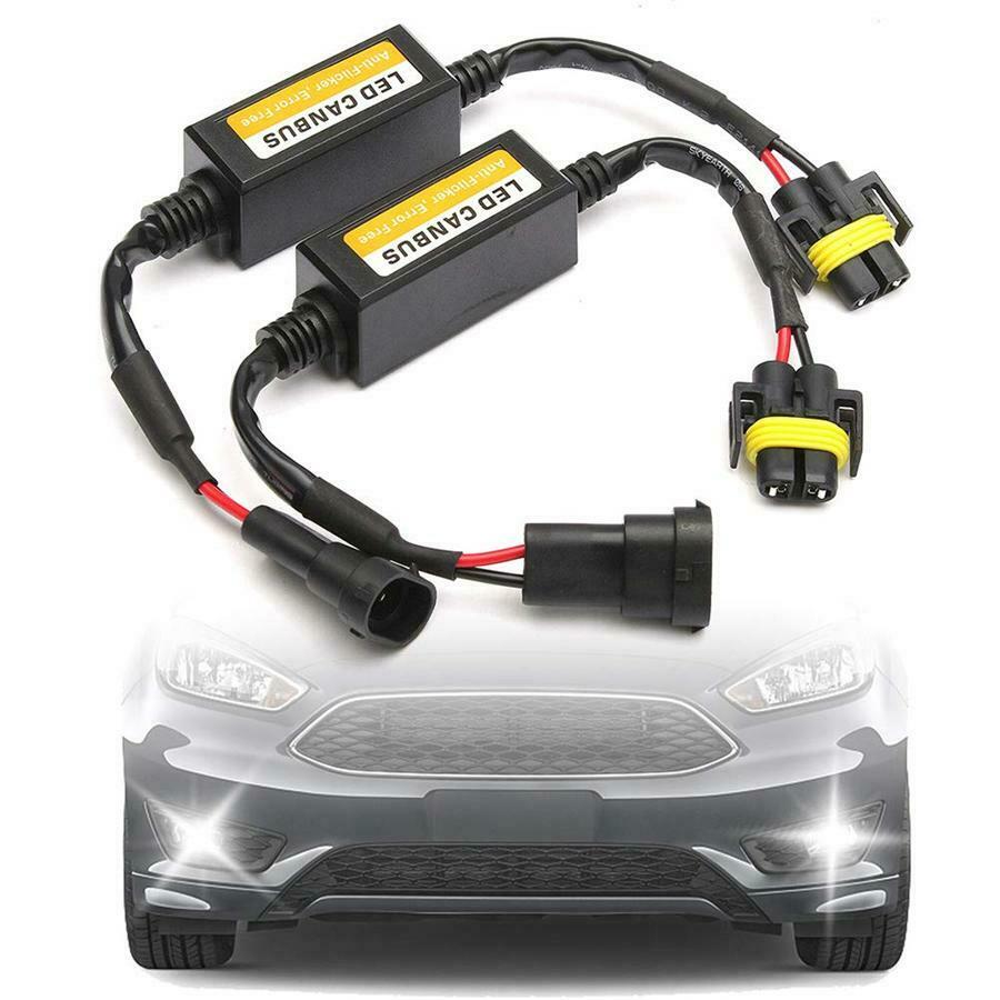 2X H8 H9 H11 LED Canbus Headlight Decoder Anti Flicker  Load Resistor Error Free
