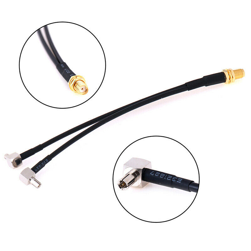 15cm SMA Female To 2 x TS9 Male Plug Y Splitter Combined Pigtail Cable RGDEAU