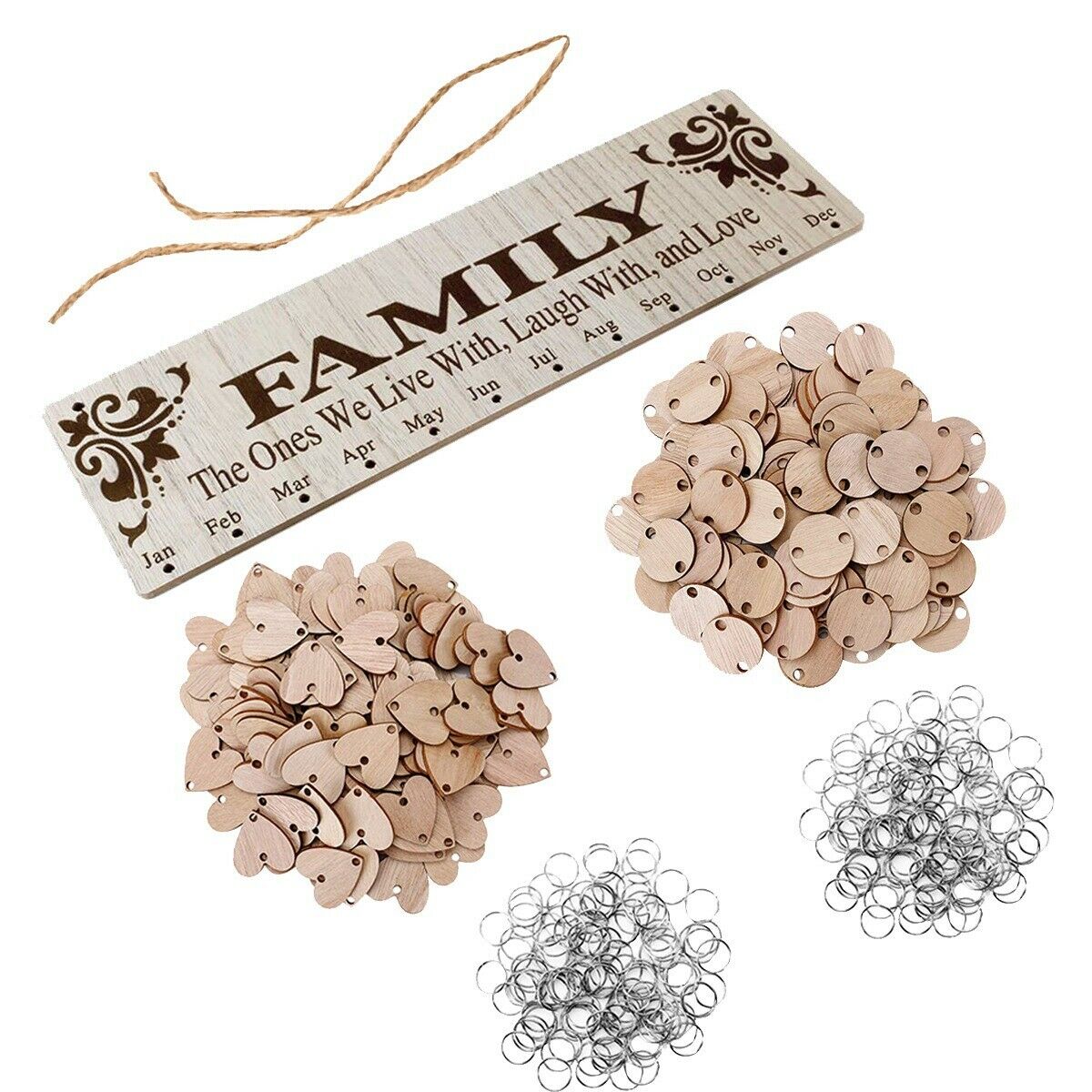 Birtay Gift Family Birtay Calendar Hanging Board DIY Wood Calendar Board RemN6X8