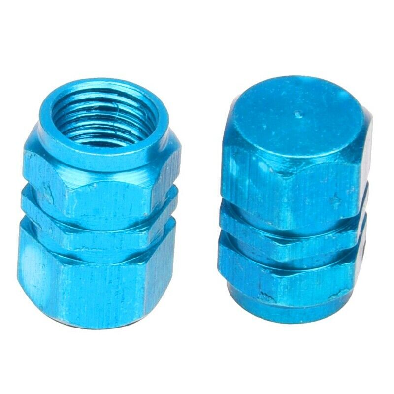 4X Tire Wheel Rims Stem Air Valve Caps Tyre Cover Car Truck Bike Blue AluminuT6