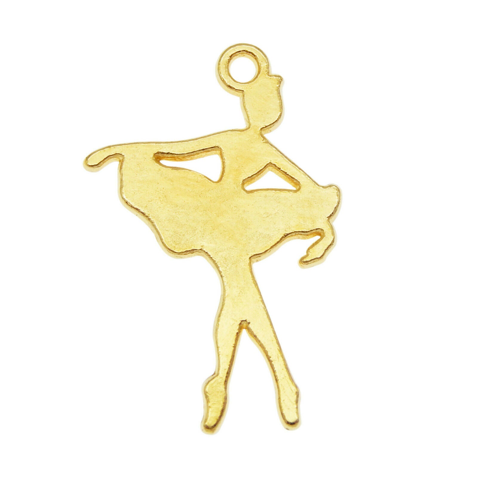 40pcs Golden Ballerina Alloy Charm Dancing Girl Pendant Earring Findings 14*22mm