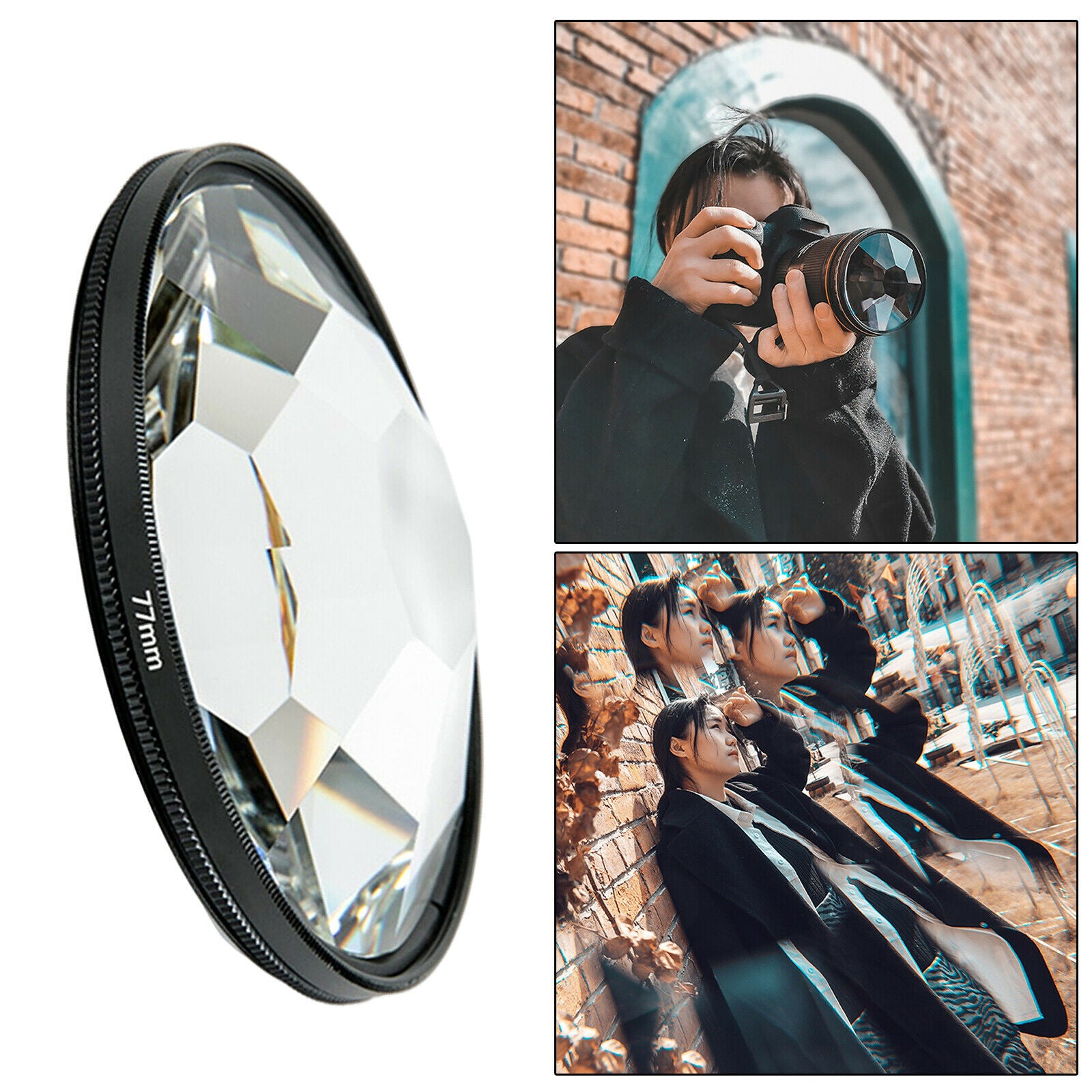 77mm Glass Filter Kaleidoscope Prism Camera Filter Lens Accessories For SLR