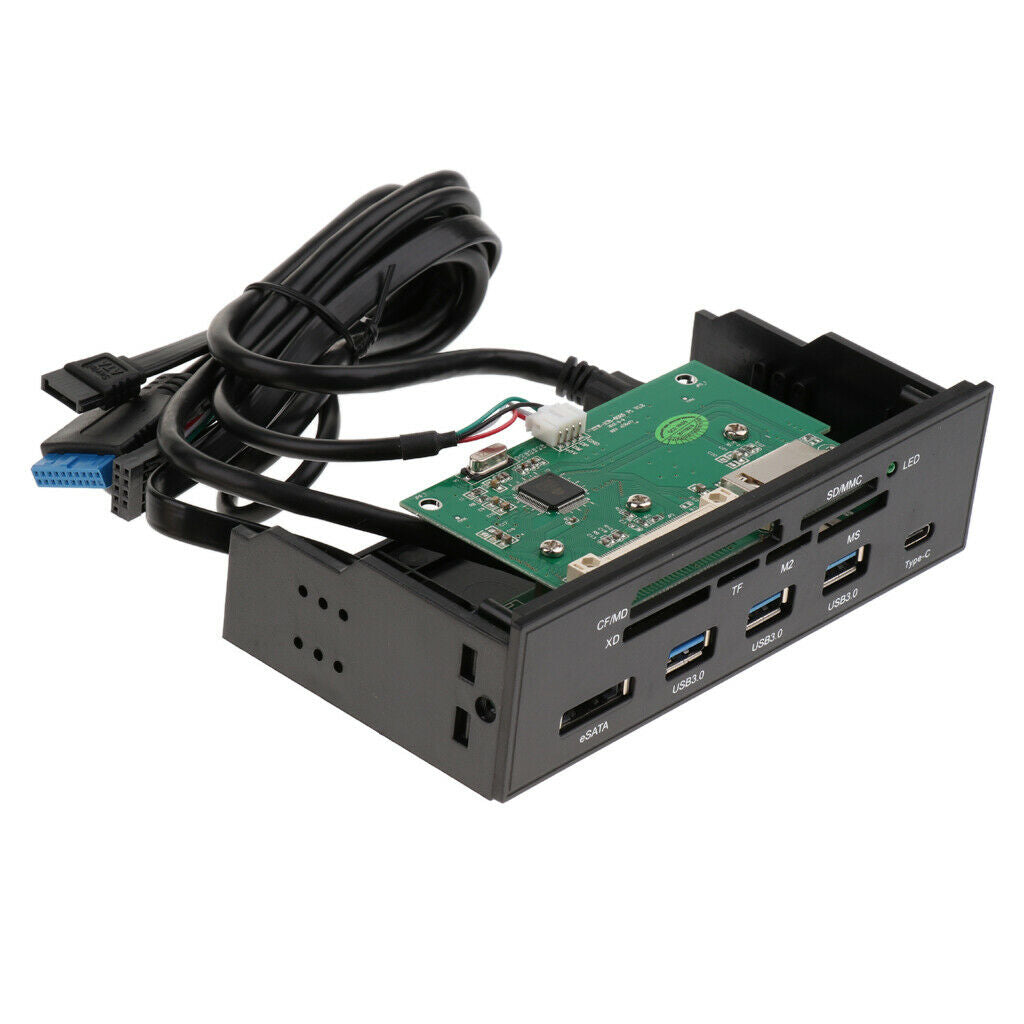 5.25'' USB 3.0 Hub Dashboard Front Panel eSATA Port Memory Card Reader, Set 2