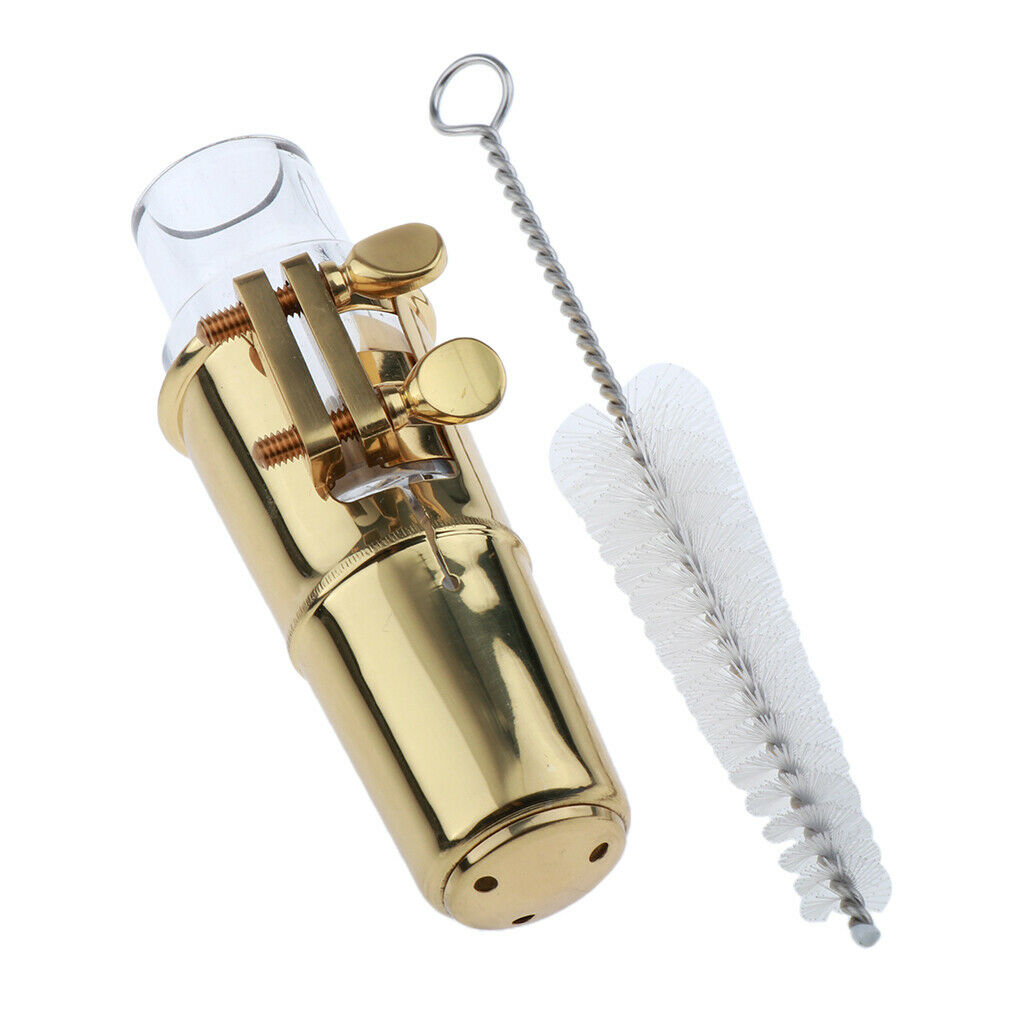 1 Set Transparent Crystal Alto Saxophone Mouthpiece with Ligature Brush