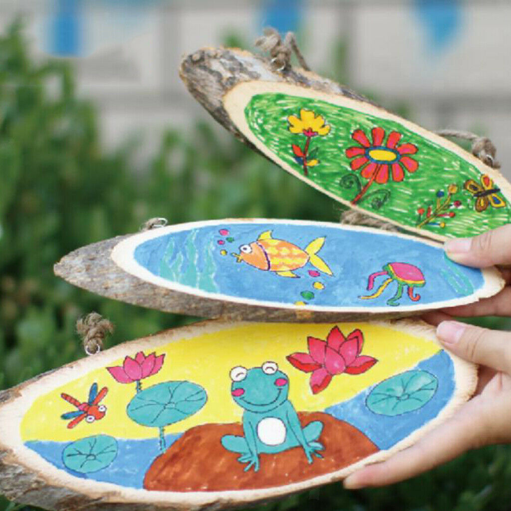 20 Packs Oval Wood Pieces Rustic Wooden Slices Wood Decor Birthday Hangings