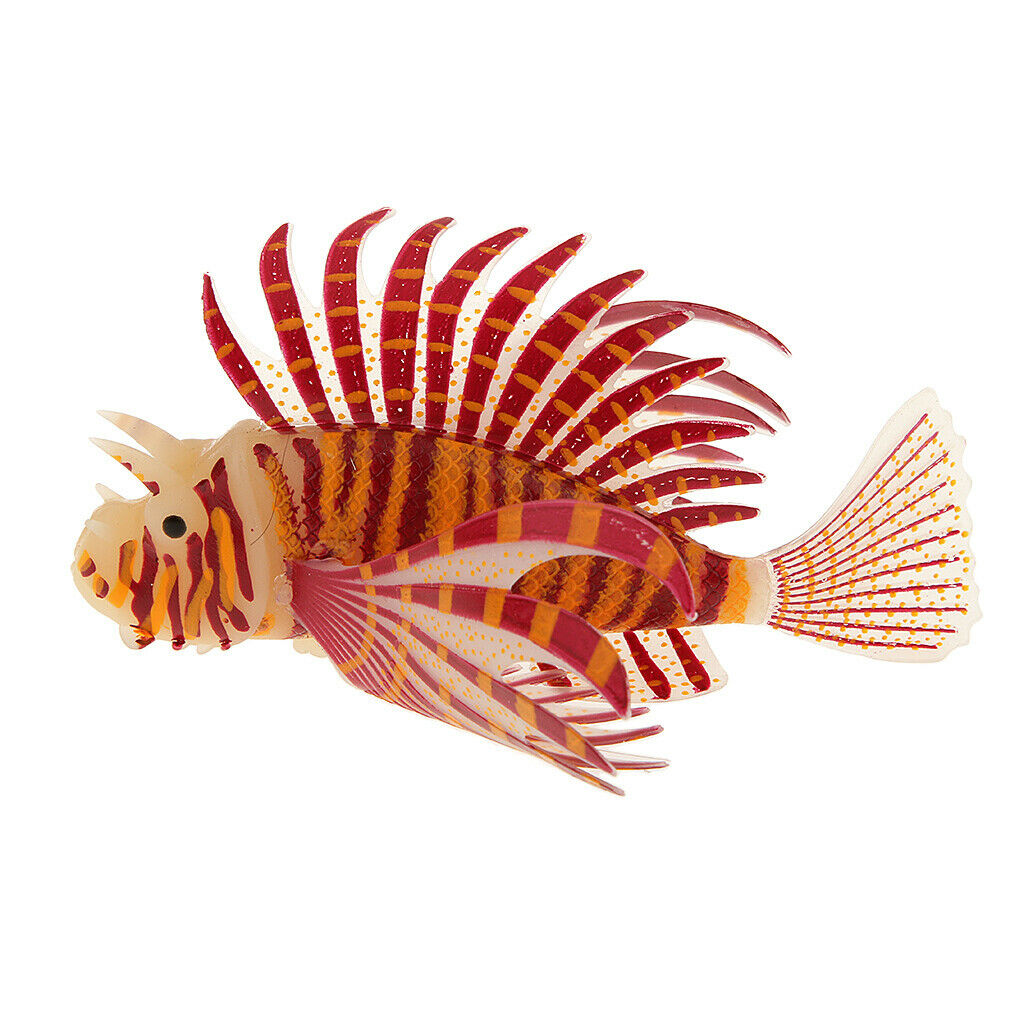 Artificial Silicone Glow Lionfish Snailfish Aquarium Fish Tank Decor ORG S