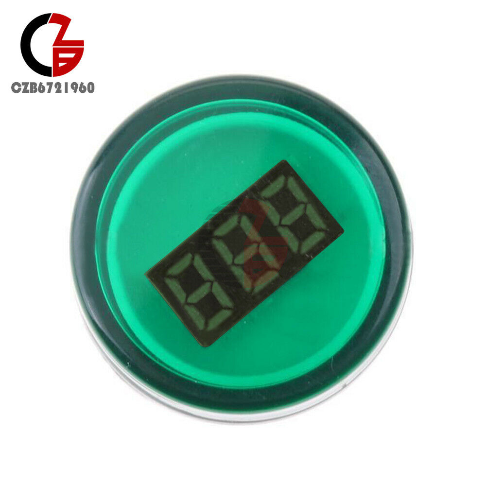 Green 22mm AC60-500V LED Voltmeter Voltage Meter Indicator Pilot Light Display