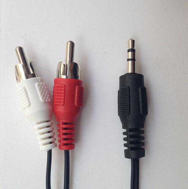 3.5mm 1/8" Jack Mini plug TO 2 RCA Male Stereo Phono Audio Speaker Adapter CABLE