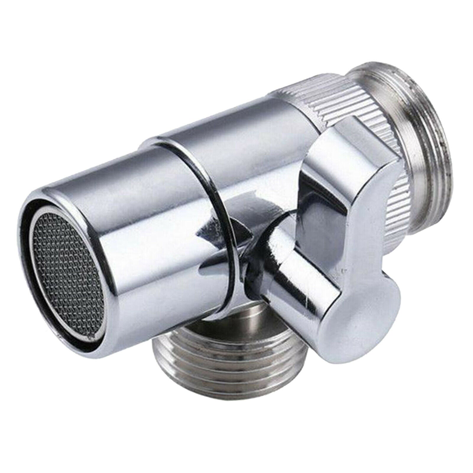 3 Way Metal T-Adapter with Shut-Off Valve Connector Solid Brass Shower Arm