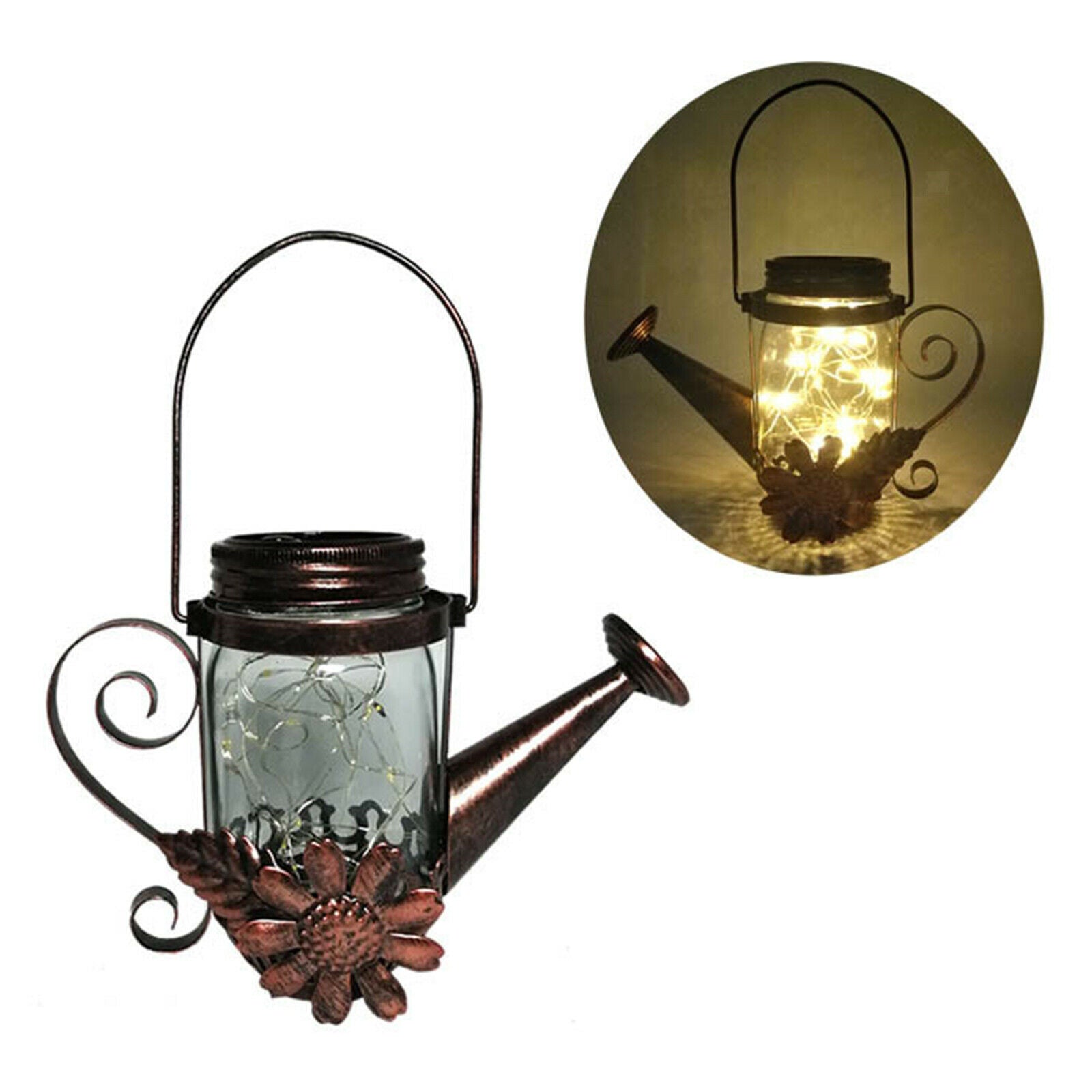 Solar Outdoor LED Watering Can Light Waterproof Yard Garden Lawn String Lamp