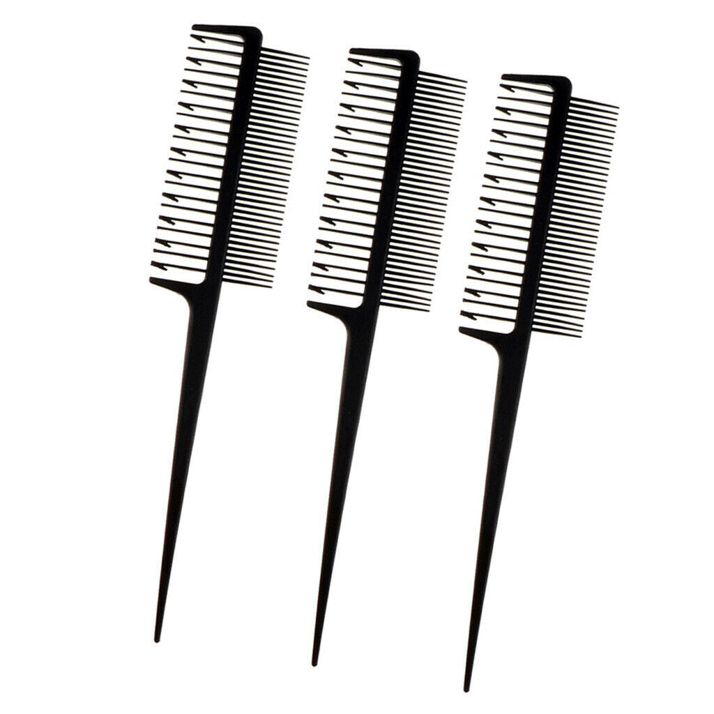 3x Weaving Highlighting Foiling Hair Comb for Hair Coloring Combs Tool Black