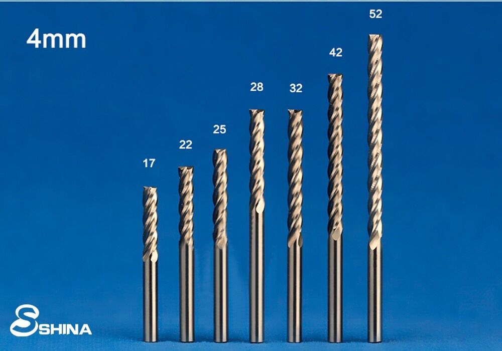 5x 4 Flute Hi-Q CNC Router Bits End Mill Spiral Cutter Tungsten Tool 3.175*22