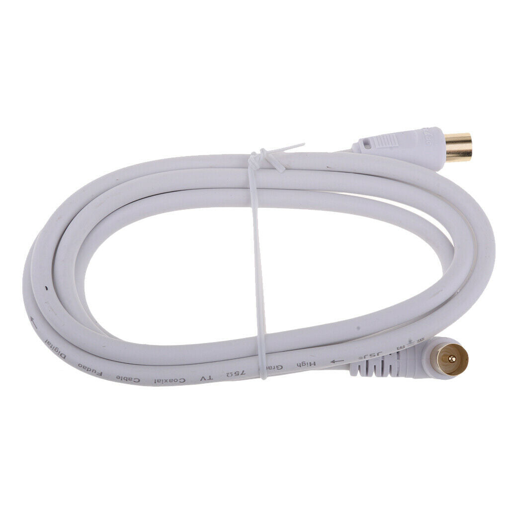 90 Degree TV 9mm Coaxial Cable Aerial Male to Male RF Antenna Cable