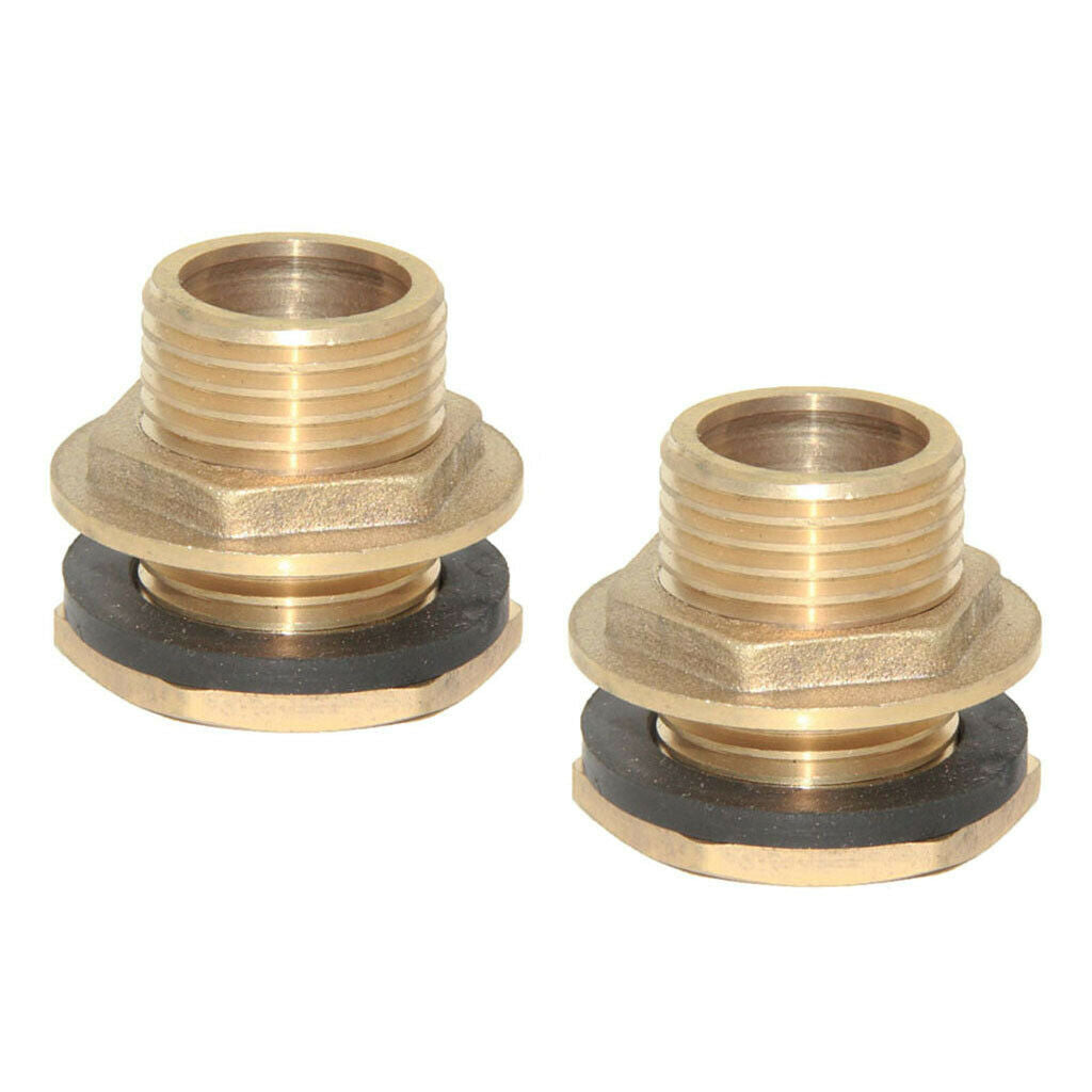 2x Brass Water Tank Hose Connector Faucet Fittings Cistern Hose Adapter